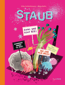 Cover des Sachbuch-Bilderbuchs Staub von Silke Schlichtmann mit Illustrationen von Maja Bohn